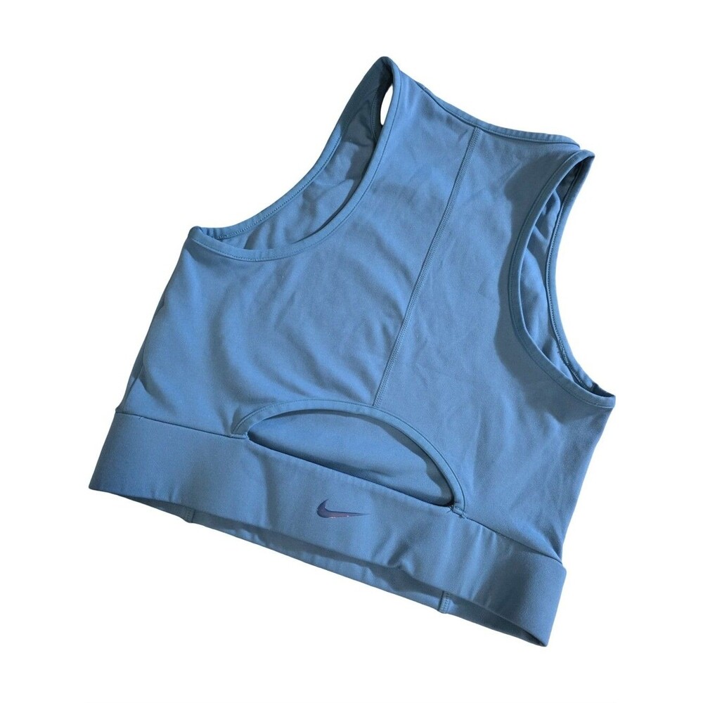 Nike Dri-FIT Buckle Cropped Training Tank Top Women Blue Size Small Athletic - Picture 3 of 8